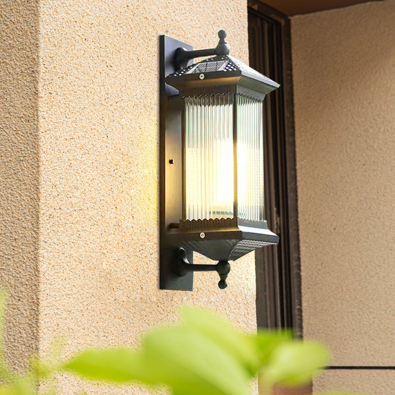 Aluminum Glass Cuboid Garden Outdoor Light