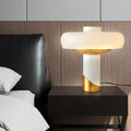 Round Cylinder Metal Glass 2-Light Table Lamp