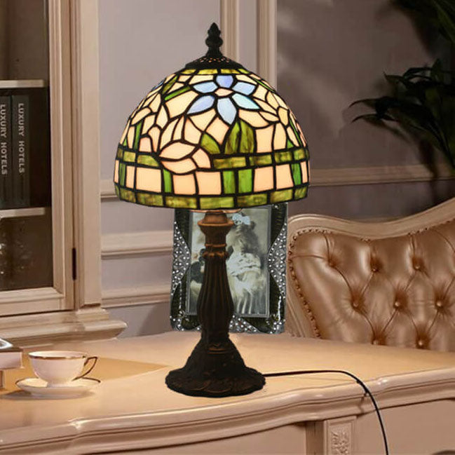 Grass Flower Stained Glass Table Lamp