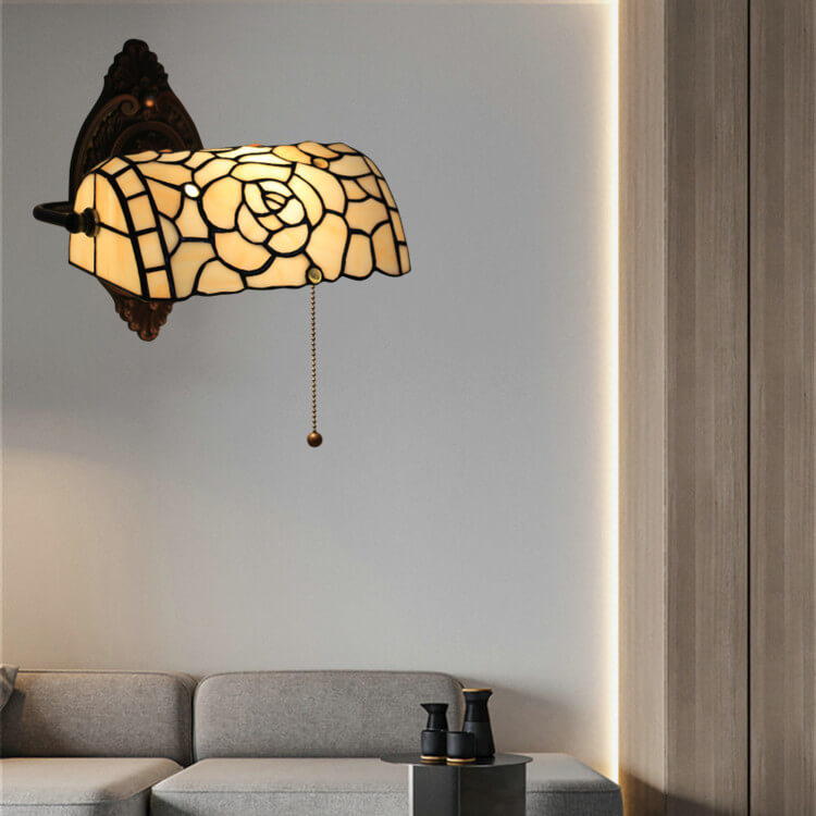 Floral Stained Glass Living Wall Lamp