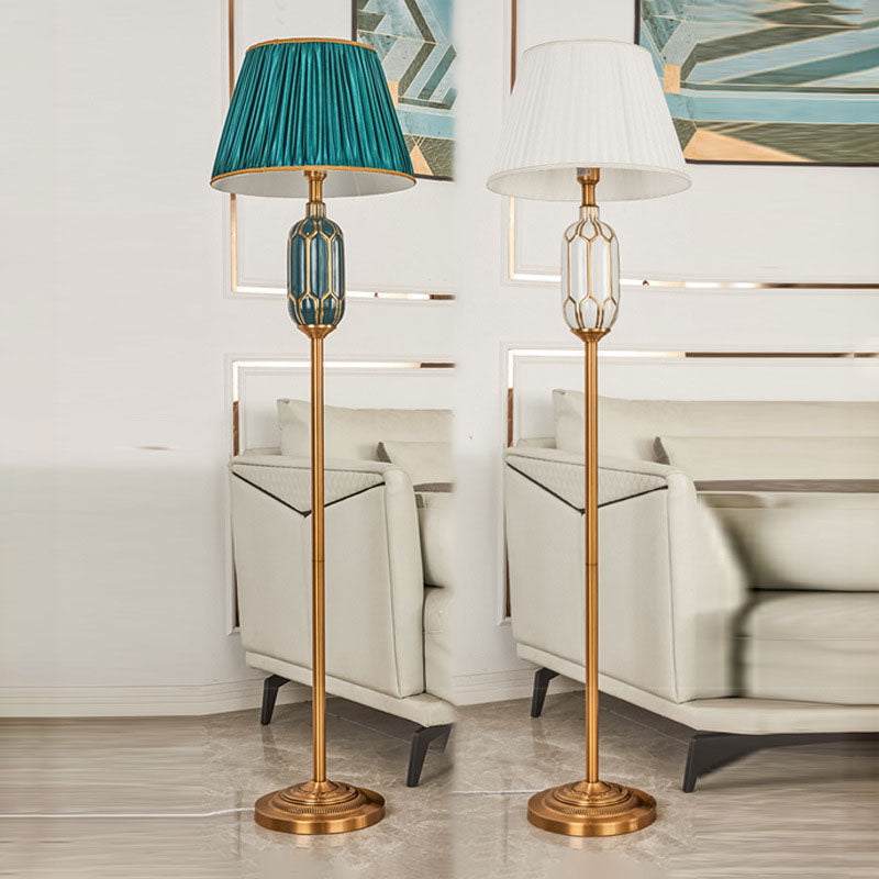 Vintage European Pleated Fabric Floor Lamp