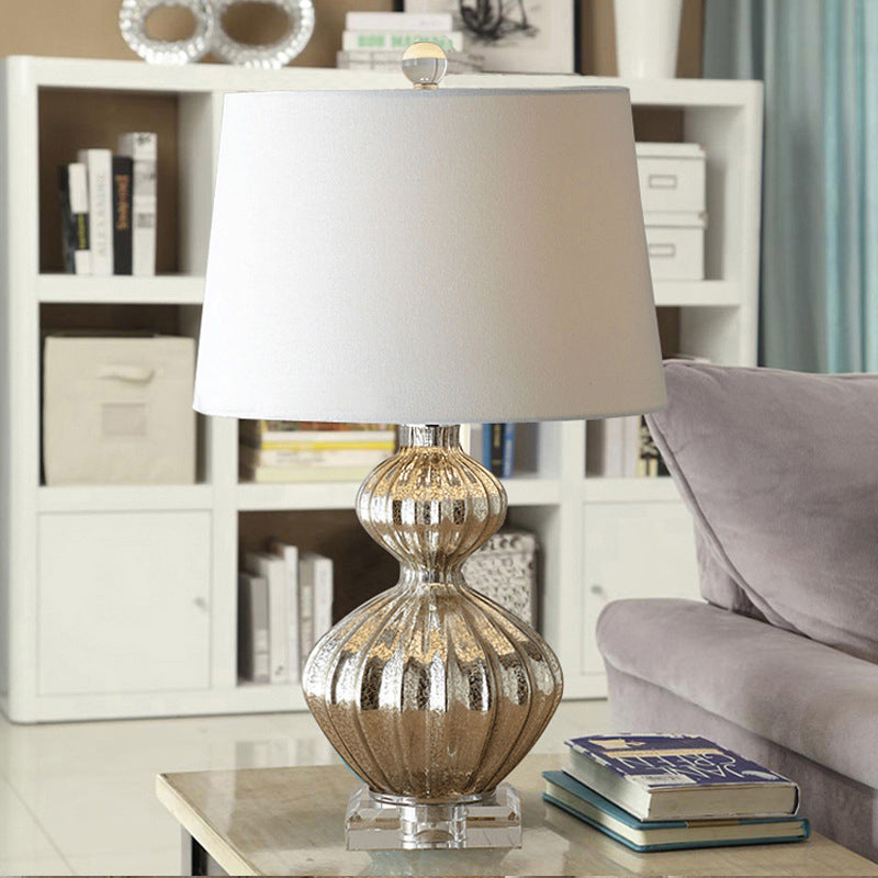 Glass Fiberflex Fabric Cylinder Table Lamp