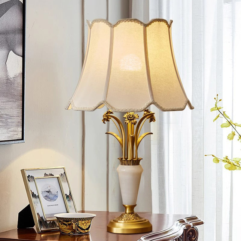 Fabric Jade All Copper Table Lamp