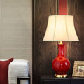Flowing Glaze Ceramic Fabric Table Lamp