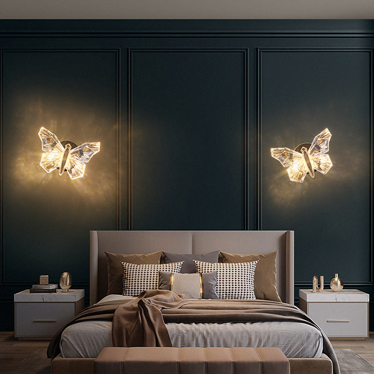 Butterfly Hardware Aluminum Acrylic Wall Lamp