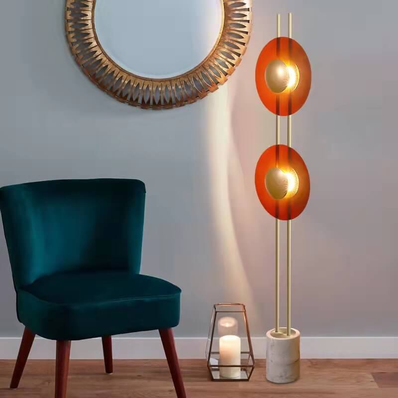 Hardware Disc Marble Floor Lamp