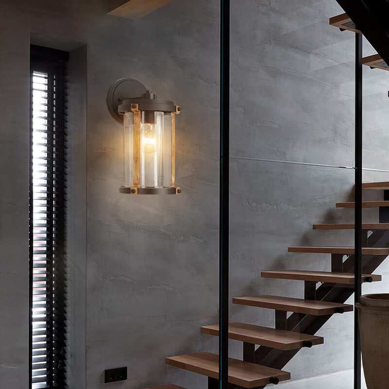 Cylindrical Aluminum Alloy Glass Outdoor Light
