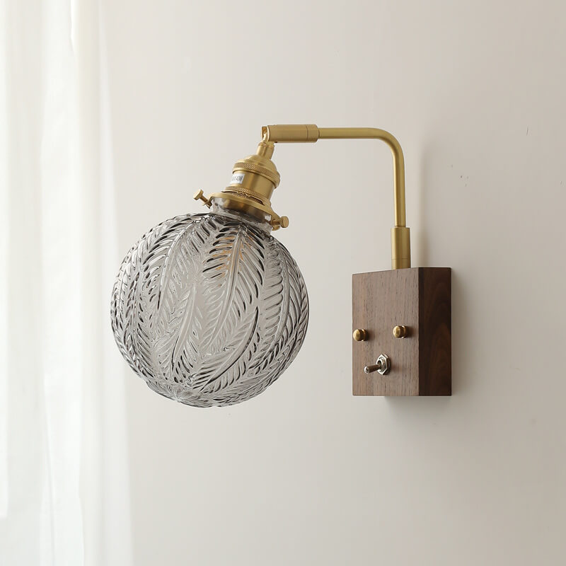 Textured Glass Round Ball Wall Lamp