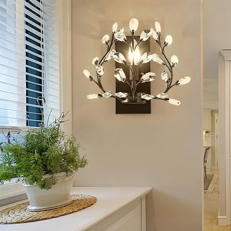 Crystal Leaf Wall Lamp