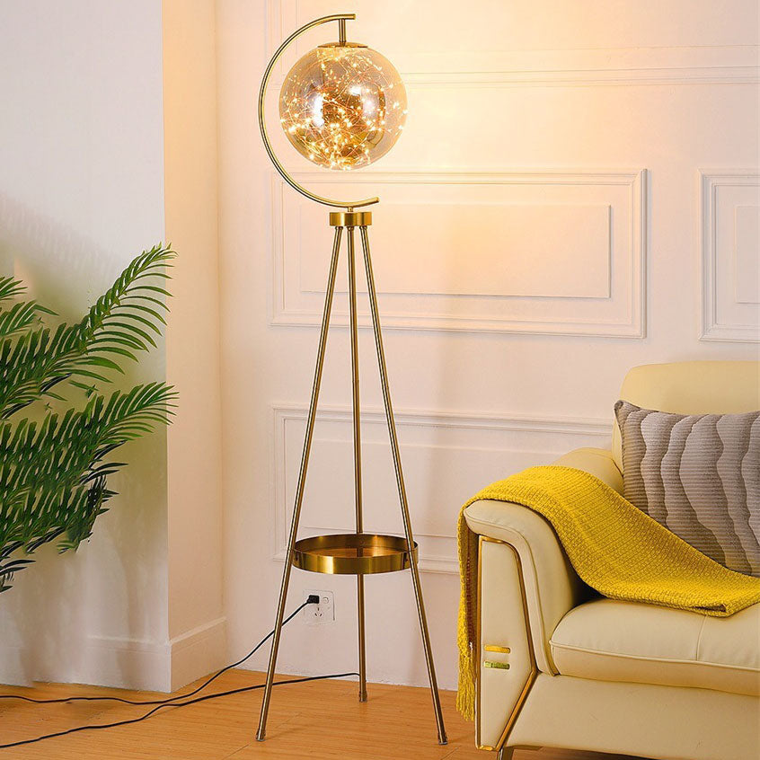 Iron Feather Tripod Bedroom Floor Lamp
