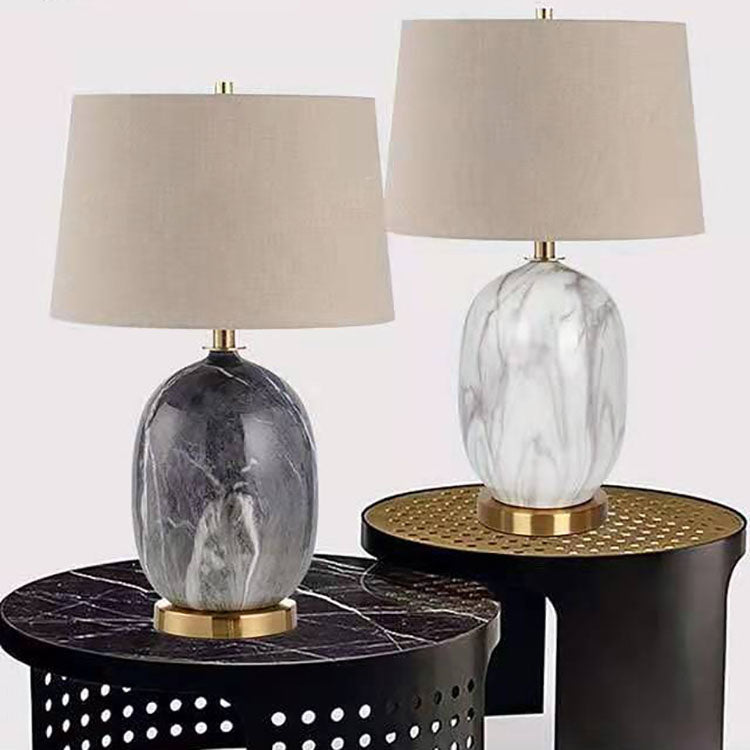 Round Vase Ceramic Fabric Table Lamp