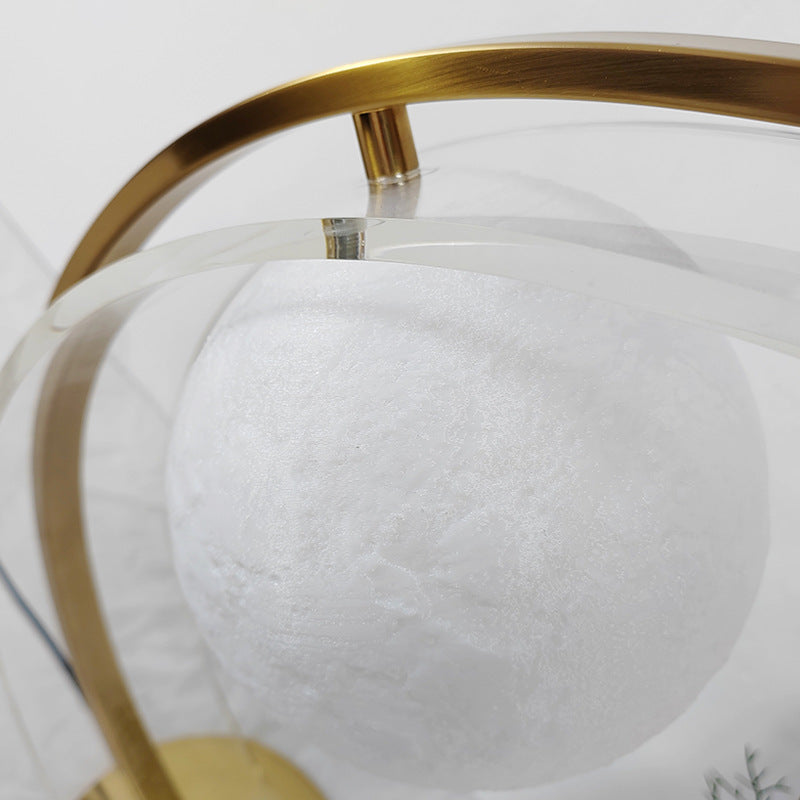 Curved Moon Iron Acrylic Table Lamp