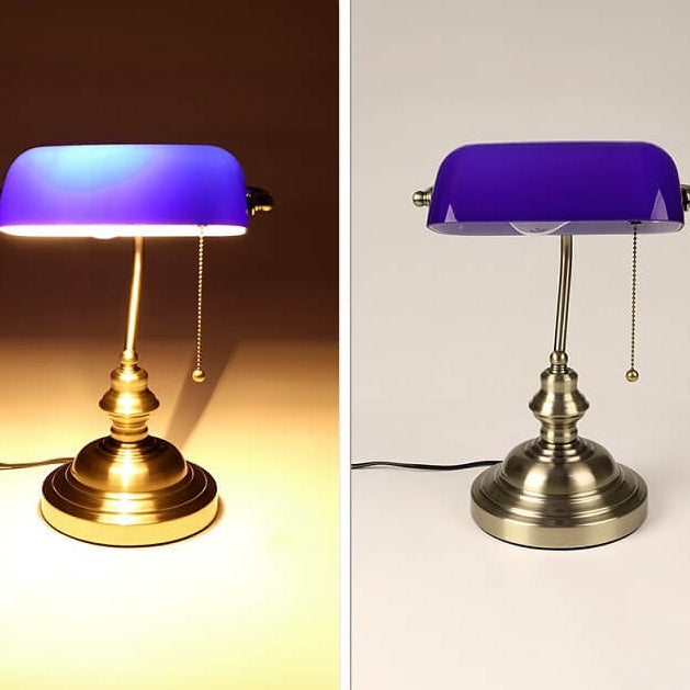 Colored Glass Metal Zipper Table Lamp