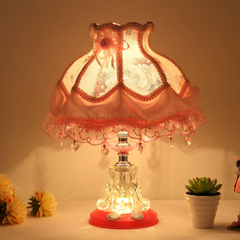 Style Wedding Fabric Glass Table Lamp