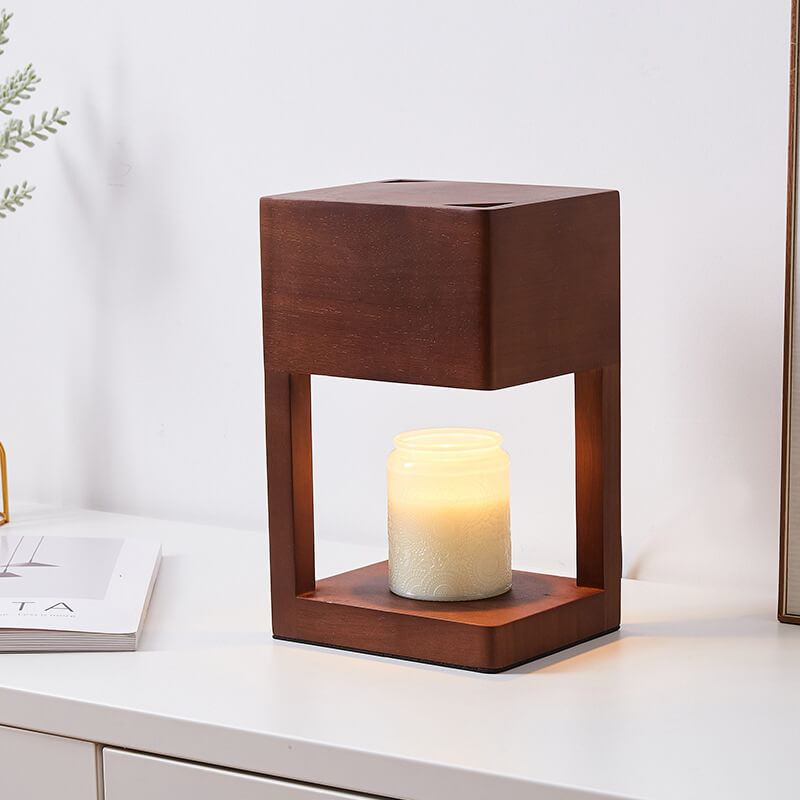 Log Square Geometry Melting 2-Light Table Lamp