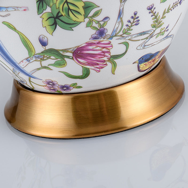 Oval Round Flower Bird Table Lamp