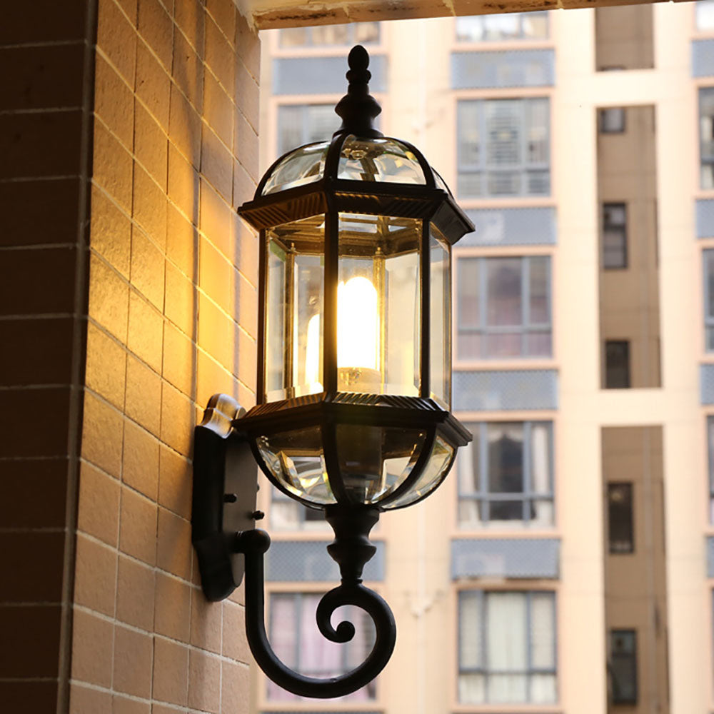 Hexagonal Aluminum Glass Garden Outdoor Light