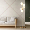 Glass Round Ball Gold 5-Light Floor Lamp
