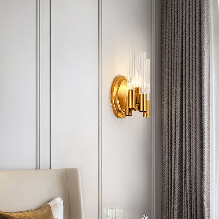 Wrought Iron Long Tube Wall Lamp