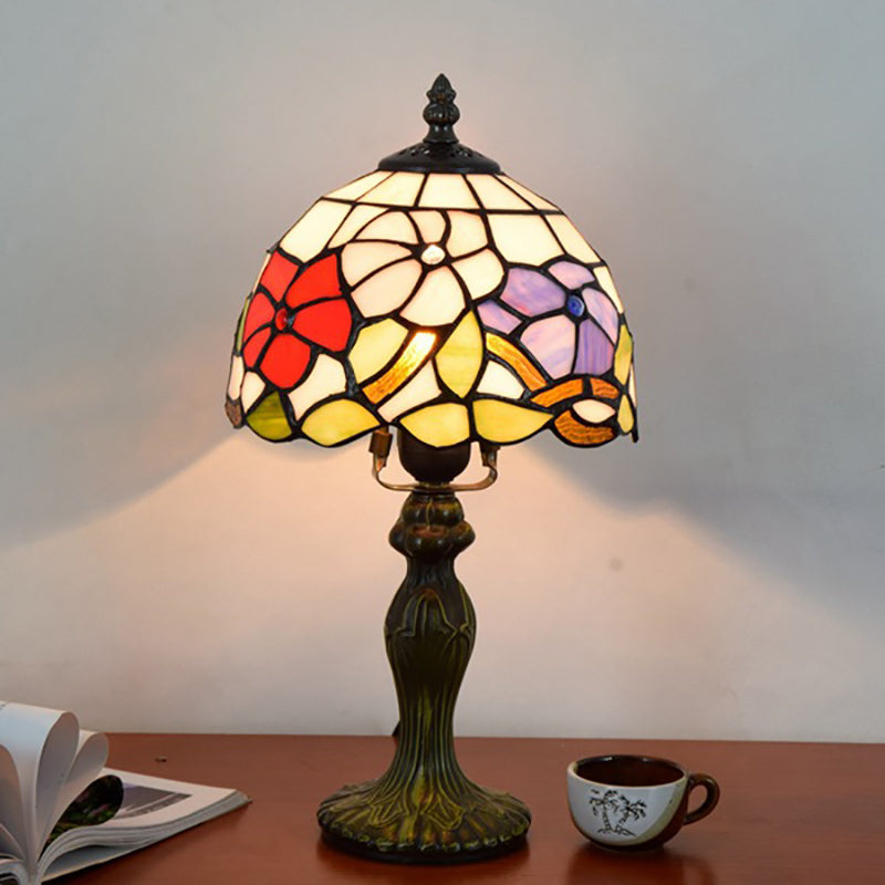 Flower Aluminum Stained Glass Table Lamp