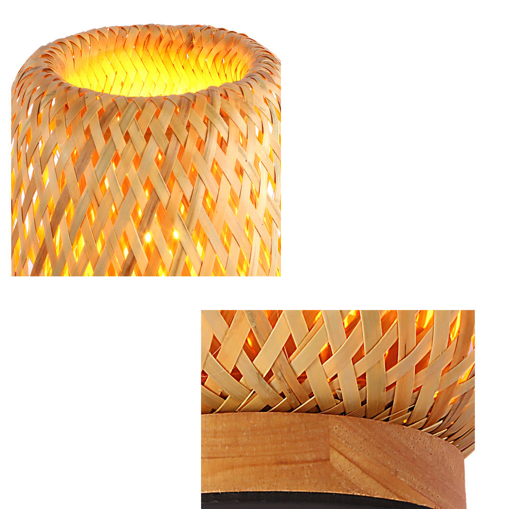 Bamboo Weaving Lantern Bedroom Table Lamp