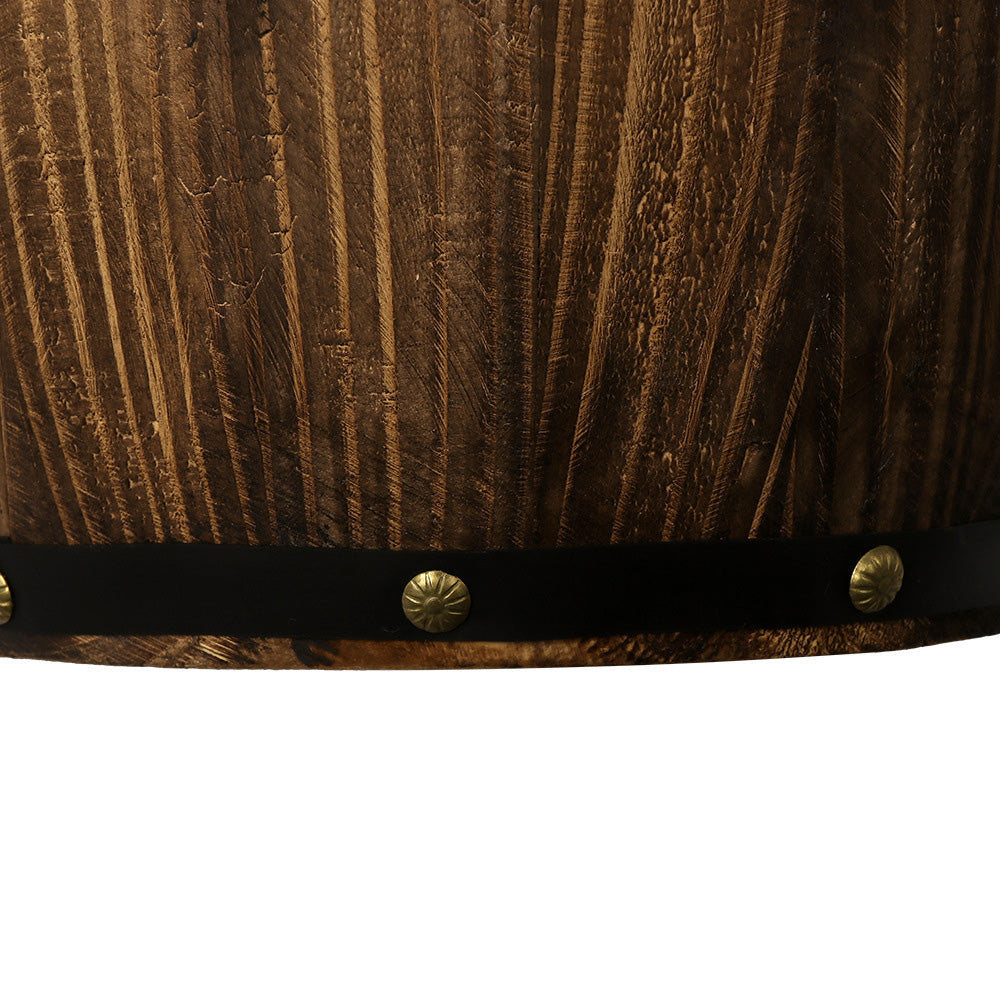 Wood Wine Barrel Design Wall Lamp