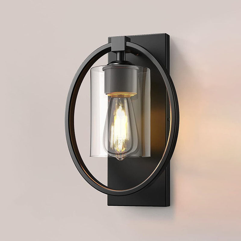 Iron Circle Ring Glass Wall Lamp