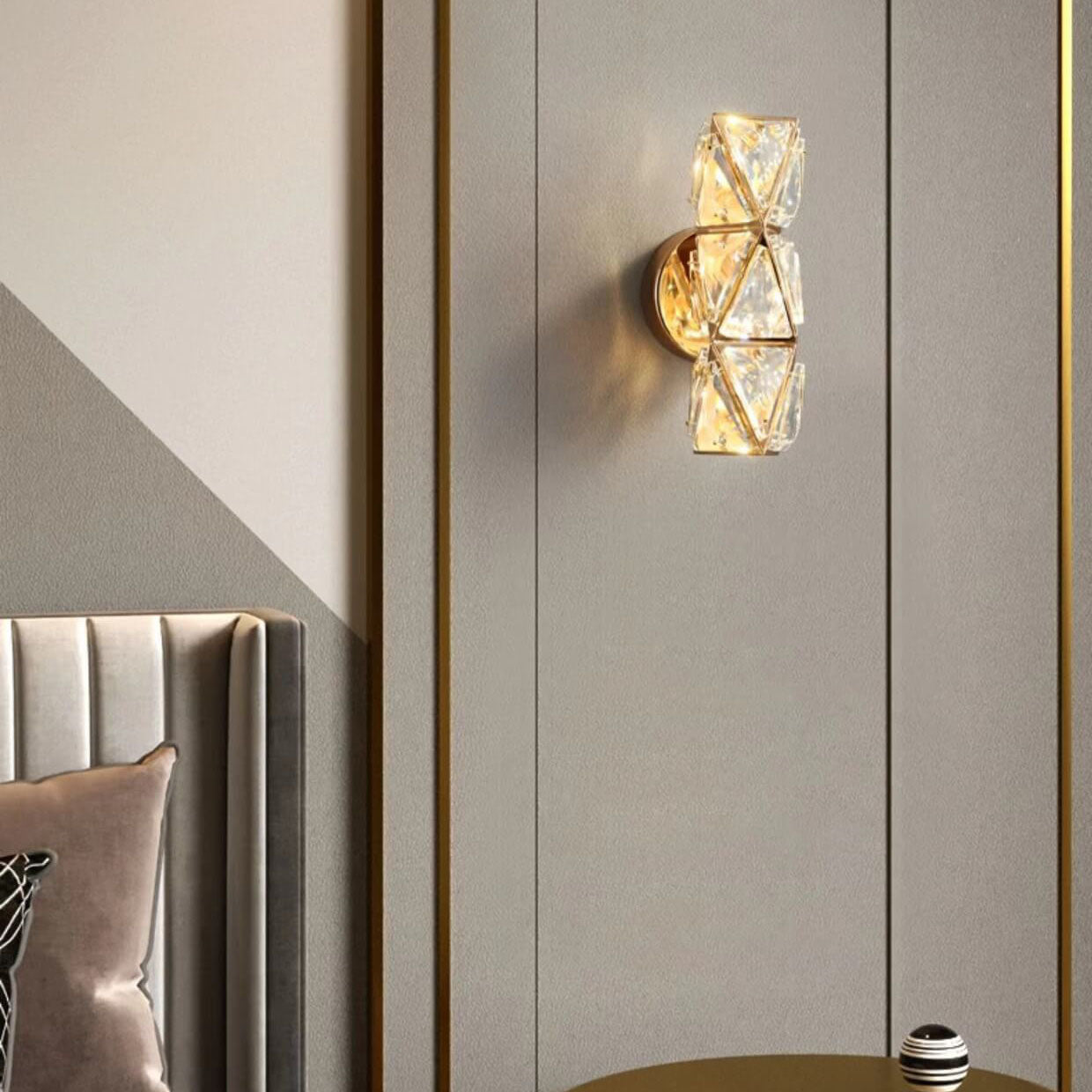 Gold Crystal Diamond Texture Wall Lamp