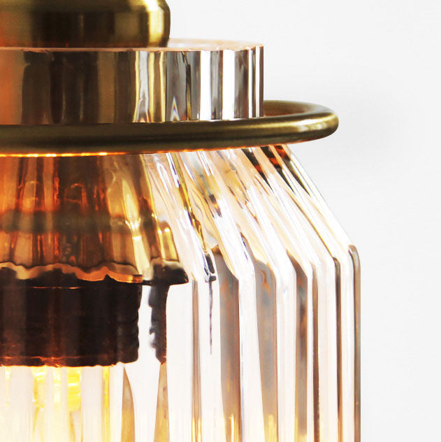 Cylinder Iron Glass Bedroom Wall Lamp
