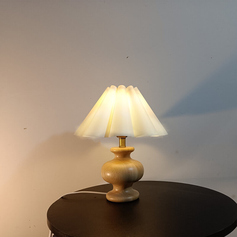 Half-circle Log Cloth Table Lamp
