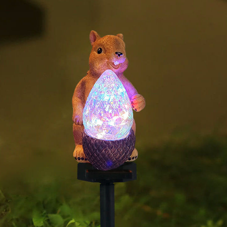 Resin Squirrel Solar Waterproof Outdoor Light