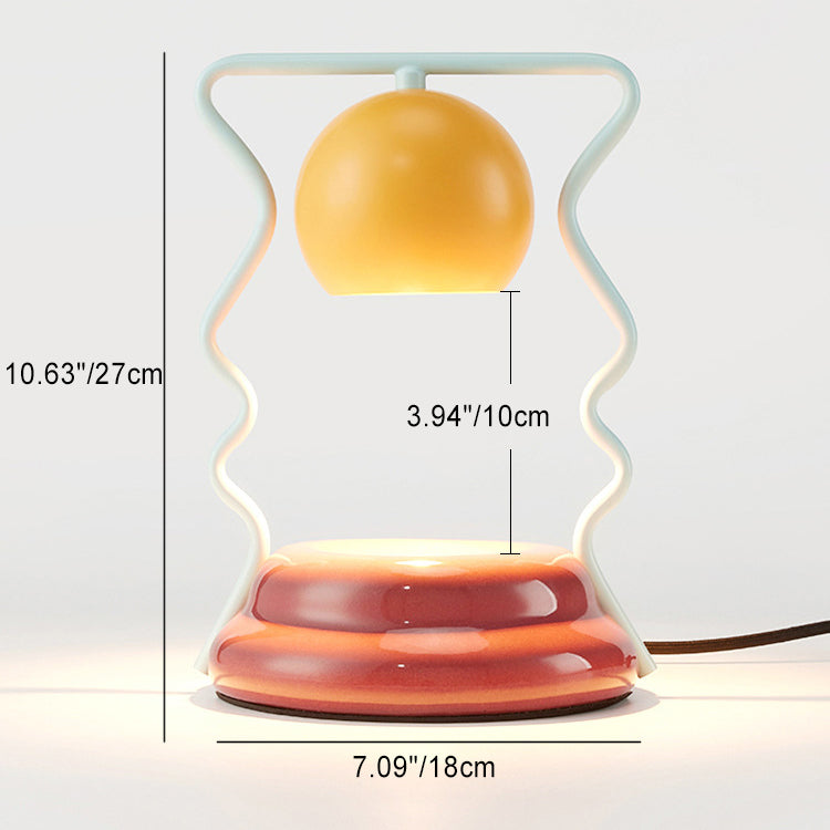 Iron Mushroom House Ceramic Table Lamp