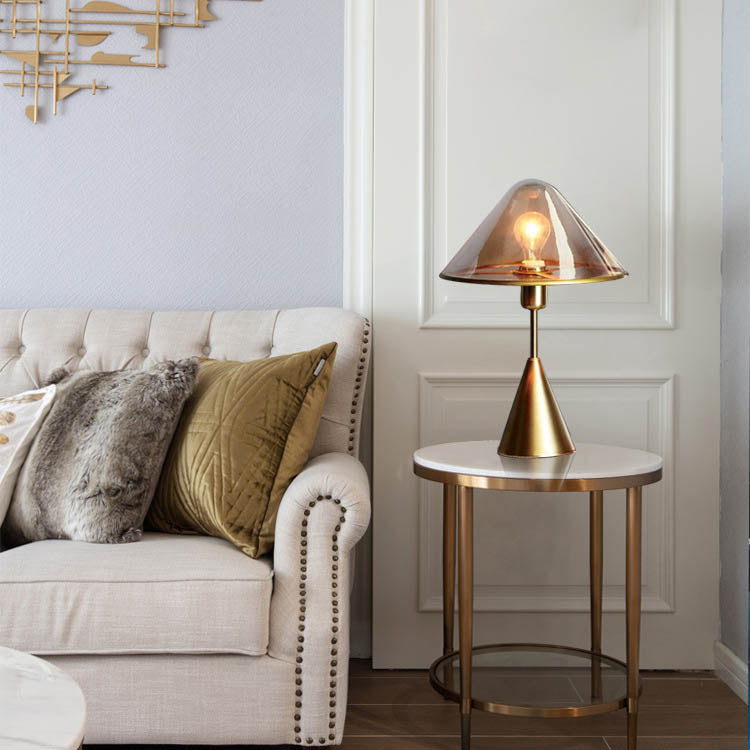 Triangle Hardware Glass Bedroom Table Lamp