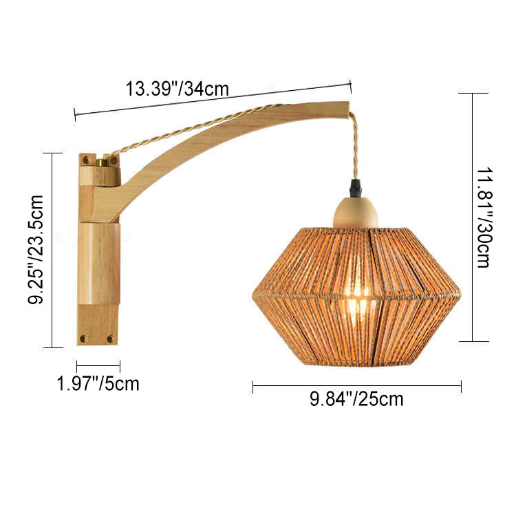 Rope Weaving Lantern Cage Wall Lamp