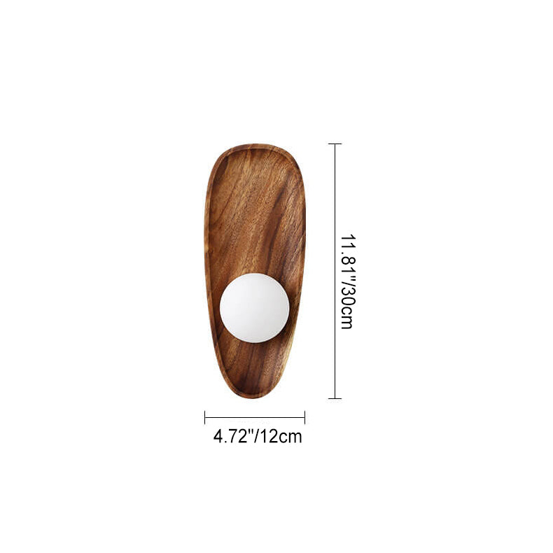 Zen Walnut Glass Ball Wall Lamp