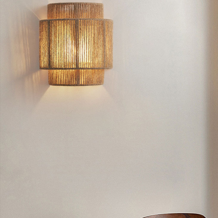 Rope Woven Curved Living Wall Lamp