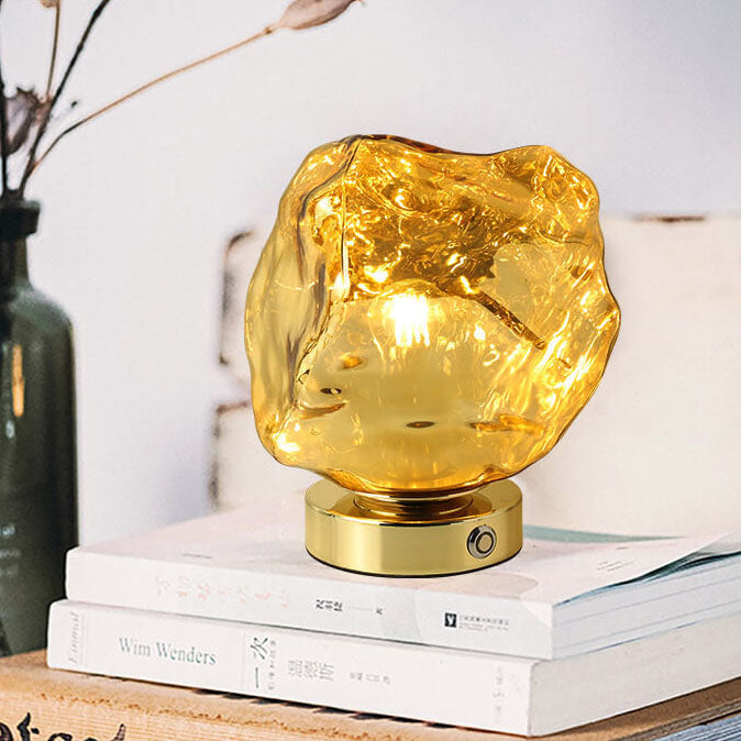 Lava Stone Glass Table Lamp
