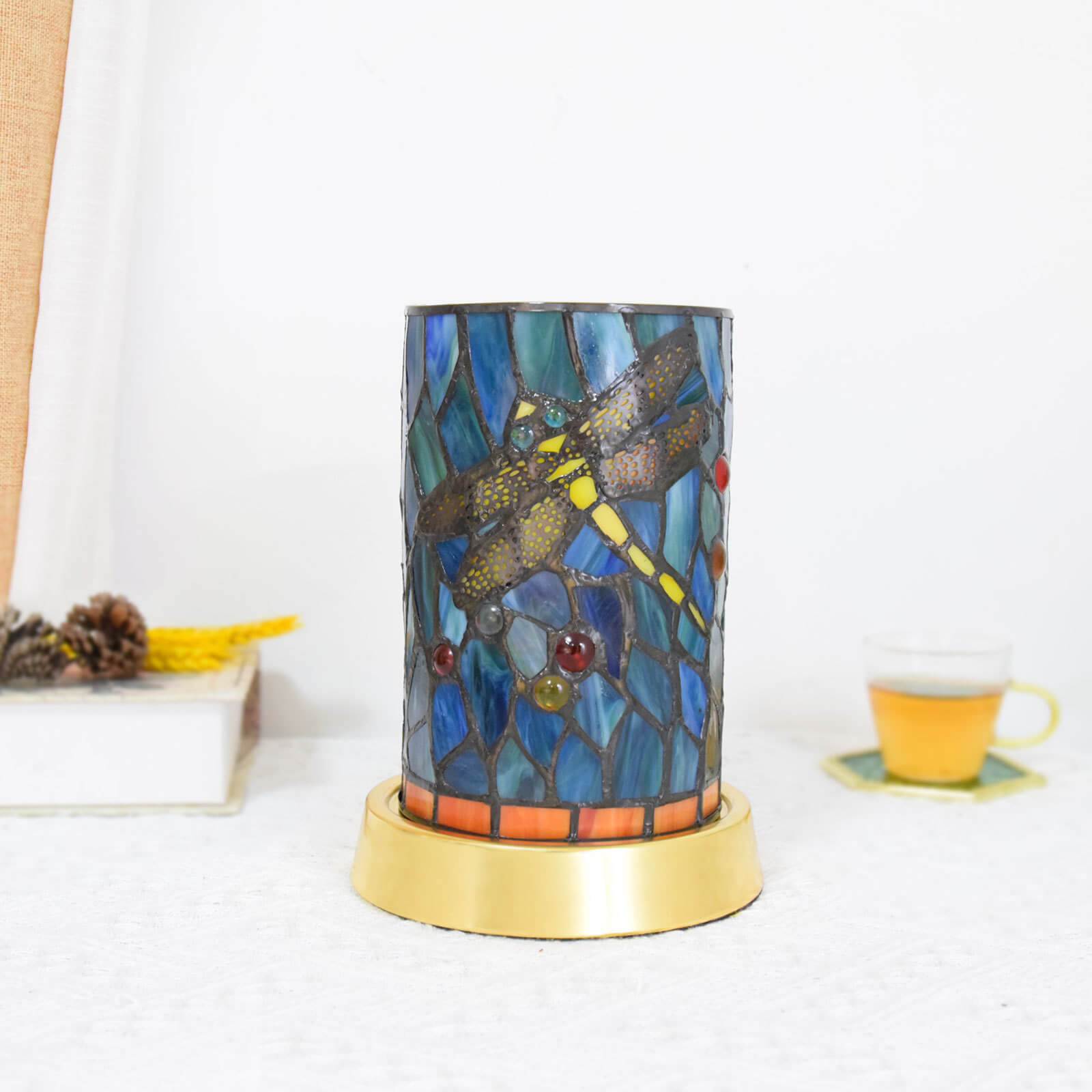 Style Stained Glass Iron Table Lamp