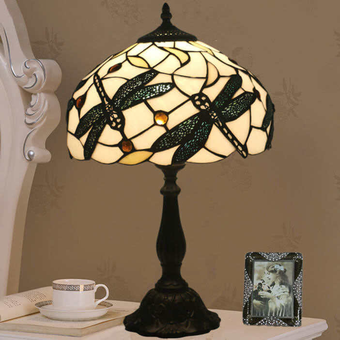 Resin Animal Dragonfly Stained Table Lamp