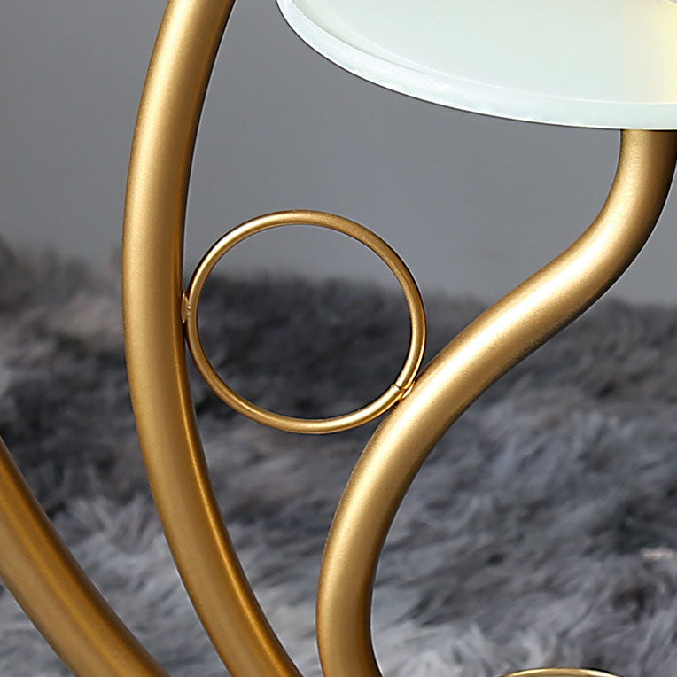 Marble Table Iron Linen Floor Lamp