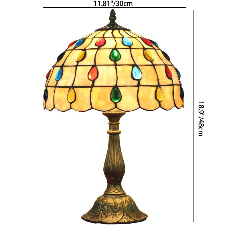 Round Dome Lattice Aluminum Table Lamp