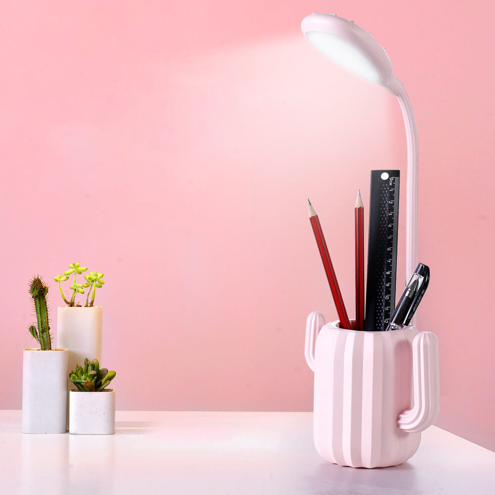 Children's Plastic Cactus Pencil Table Lamp