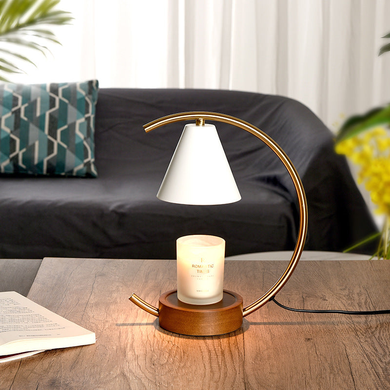 Tapered Hardware Wood Melting Table Lamp