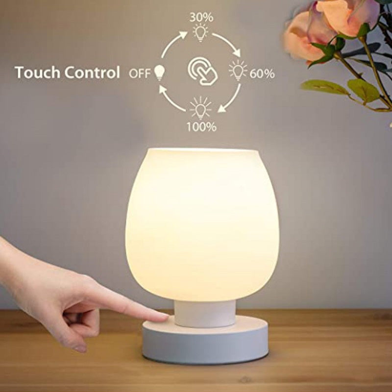 Flat Round Glass Iron Table Lamp