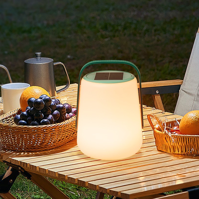Leather PE Cylinder Striped Outdoor Light