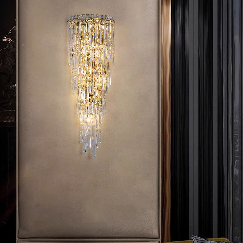 Crystal Tassel Half Living Wall Lamp