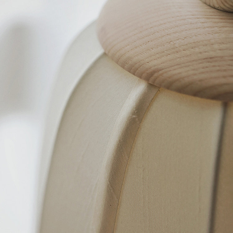 Portable Round Lantern Wood Table Lamp