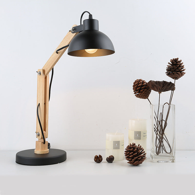Classical Collapsible Wooden Iron Table Lamp