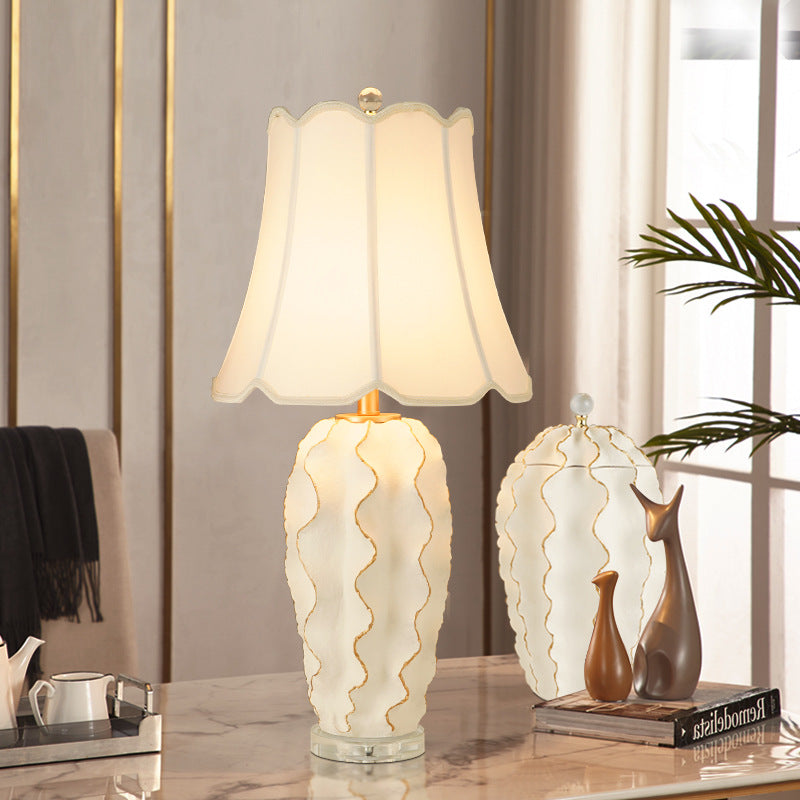 Cloth Crystal Resin Table Lamp