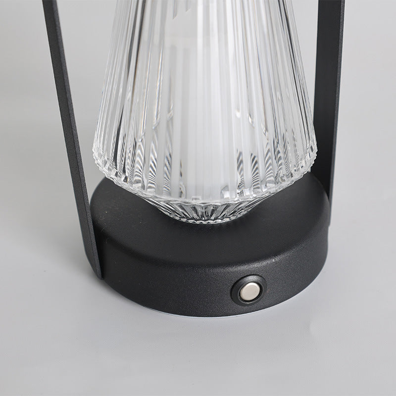 Iron Acrylic Elliptical Conic Table Lamp